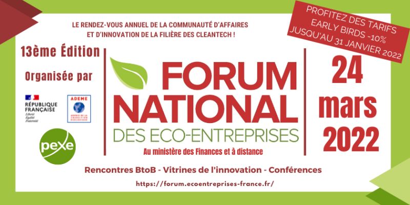 Forum national eco-entreprises du pexe 2022
